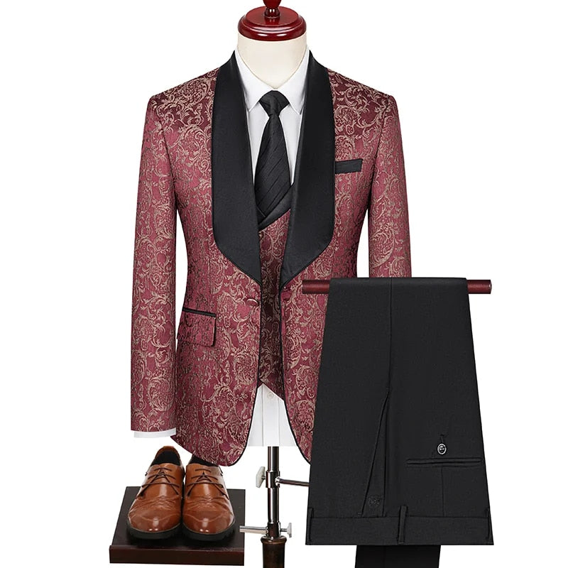 J.R.'s Revenge - High-End Men's Three-Piece Jacquard Suit