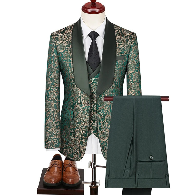 J.R.'s Revenge - High-End Men's Three-Piece Jacquard Suit