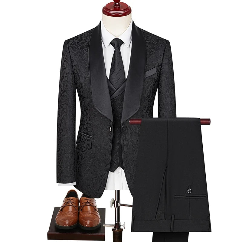 J.R.'s Revenge - High-End Men's Three-Piece Jacquard Suit