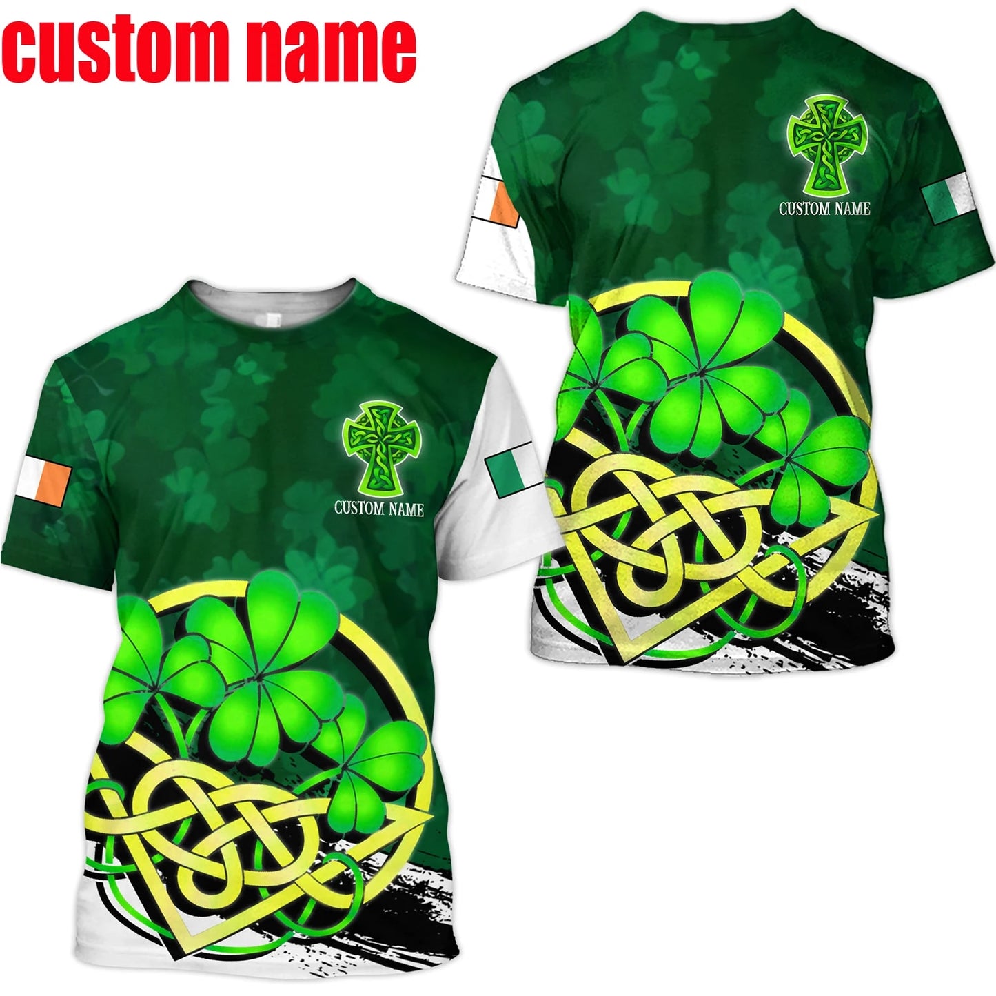 Irish Celtic Short Sleeve Men's T-shirt, Custom Name