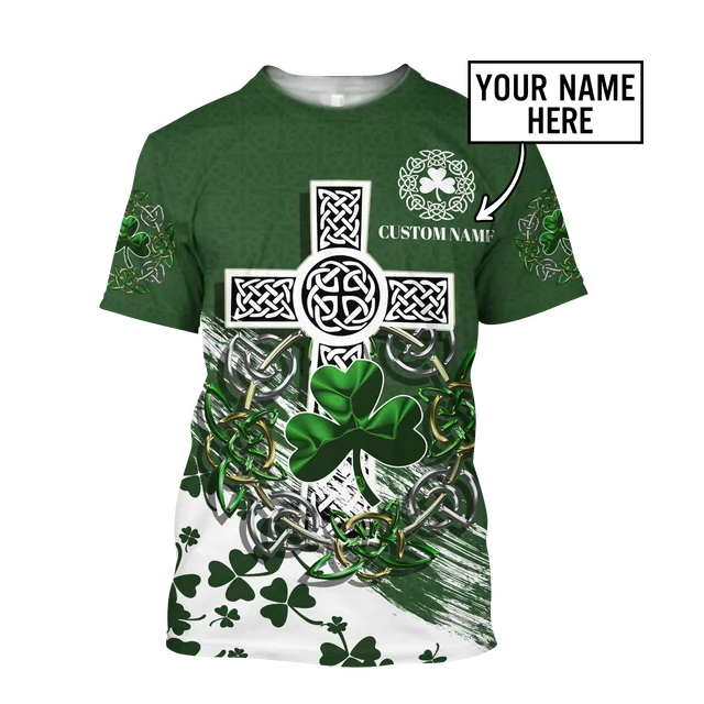 Irish Celtic Short Sleeve Men's T-shirt, Custom Name