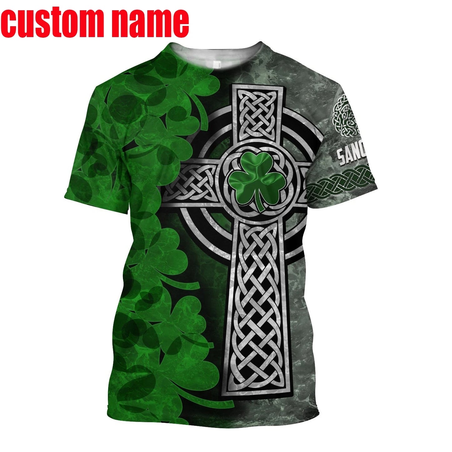 Irish Celtic Short Sleeve Men's T-shirt, Custom Name