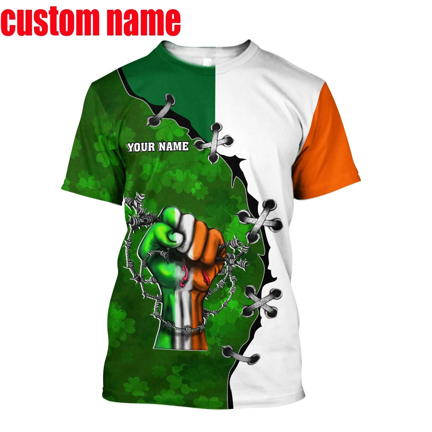 Irish Celtic Short Sleeve Men's T-shirt, Custom Name