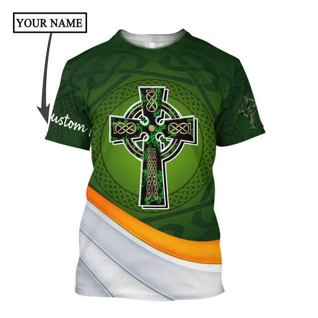 Irish Celtic Short Sleeve Men's T-shirt, Custom Name