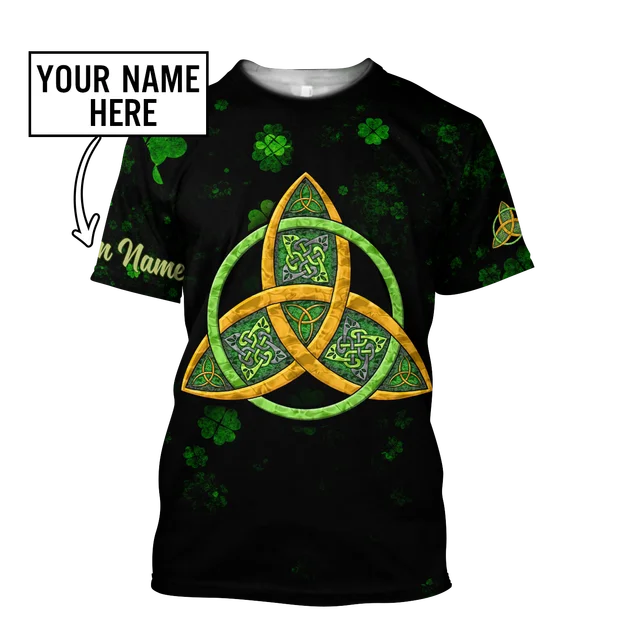 Irish Celtic Short Sleeve Men's T-shirt, Custom Name
