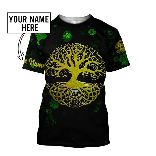 Irish Celtic Short Sleeve Men's T-shirt, Custom Name