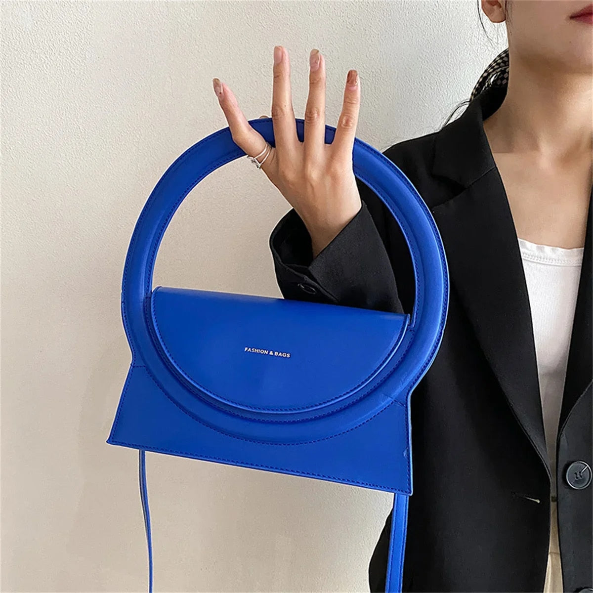 Jaqueline - Woman's Luxury Designer Leather Circle Shoulder Bag