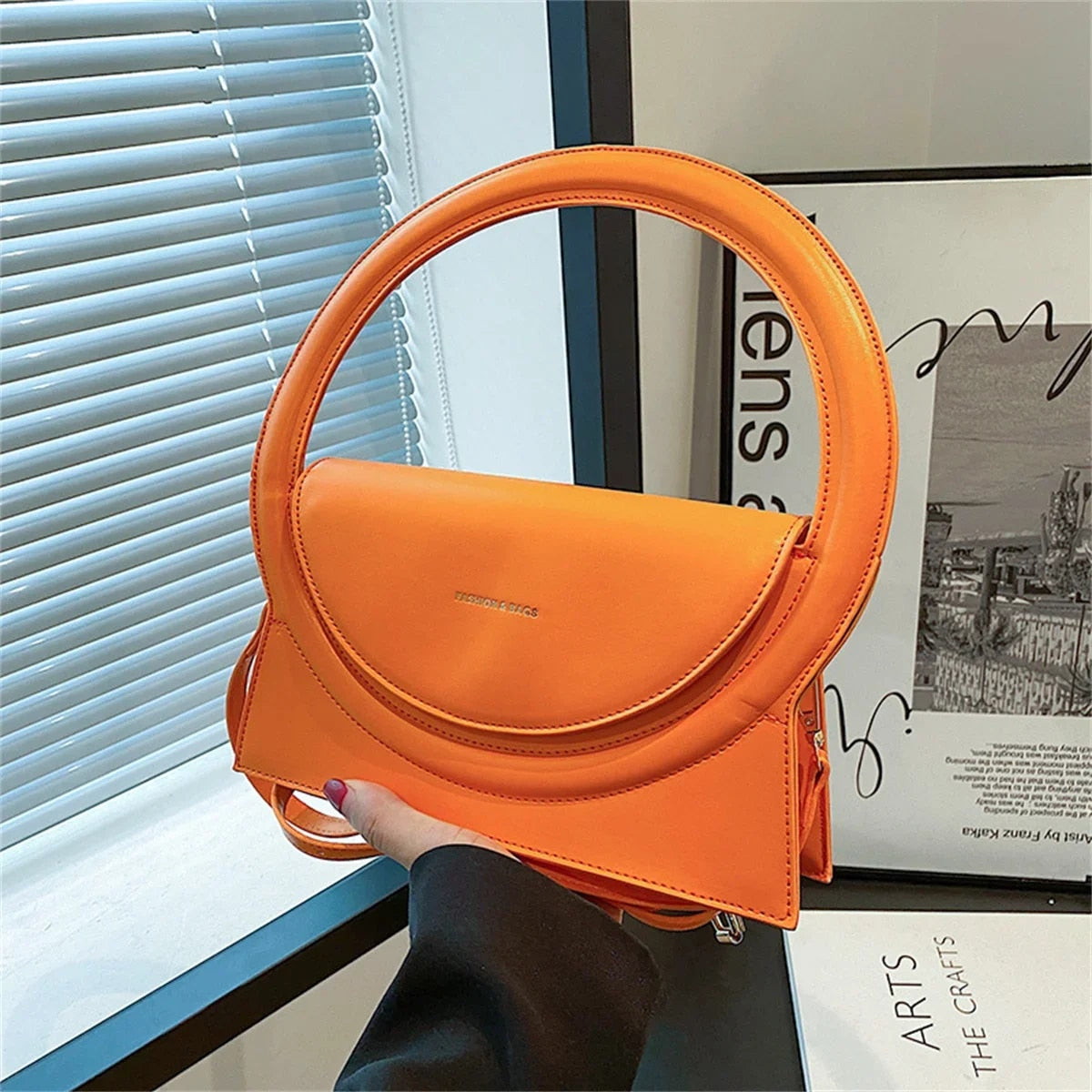 Jaqueline - Woman's Luxury Designer Leather Circle Shoulder Bag