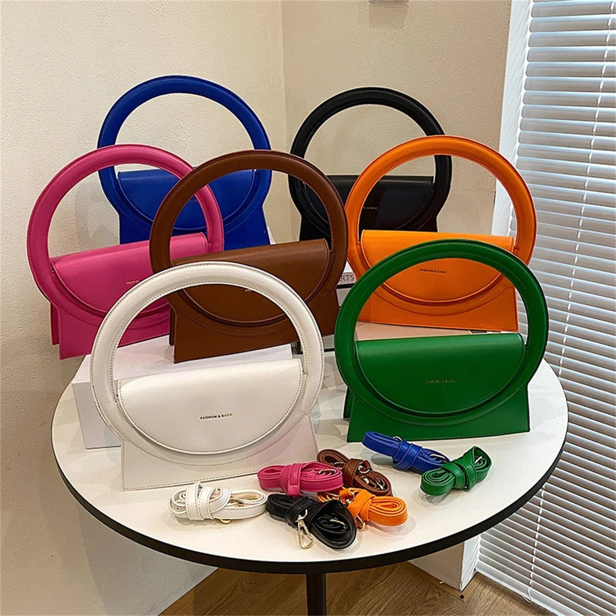 Jaqueline - Woman's Luxury Designer Leather Circle Shoulder Bag
