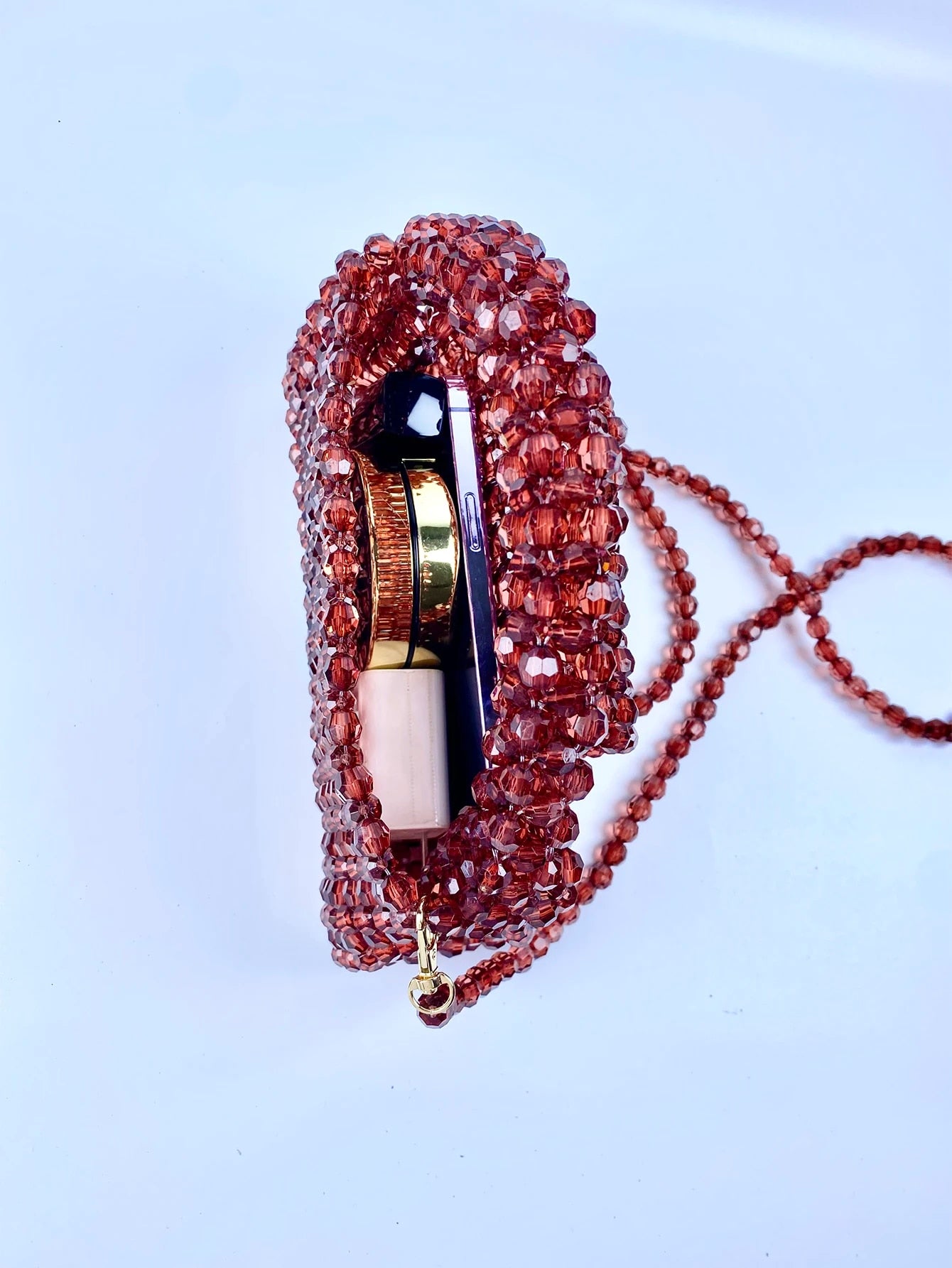 Nathalie - French Casual Celebrity Elegant, High Quality Beaded Crossbody Acrylic Handbag Bag