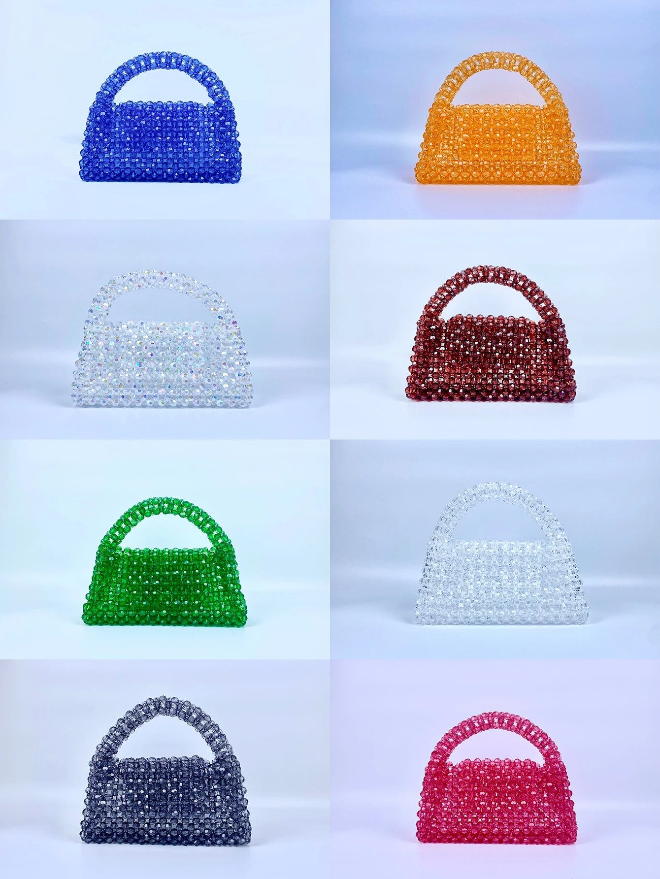 Nathalie - French Casual Celebrity Elegant, High Quality Beaded Crossbody Acrylic Handbag Bag