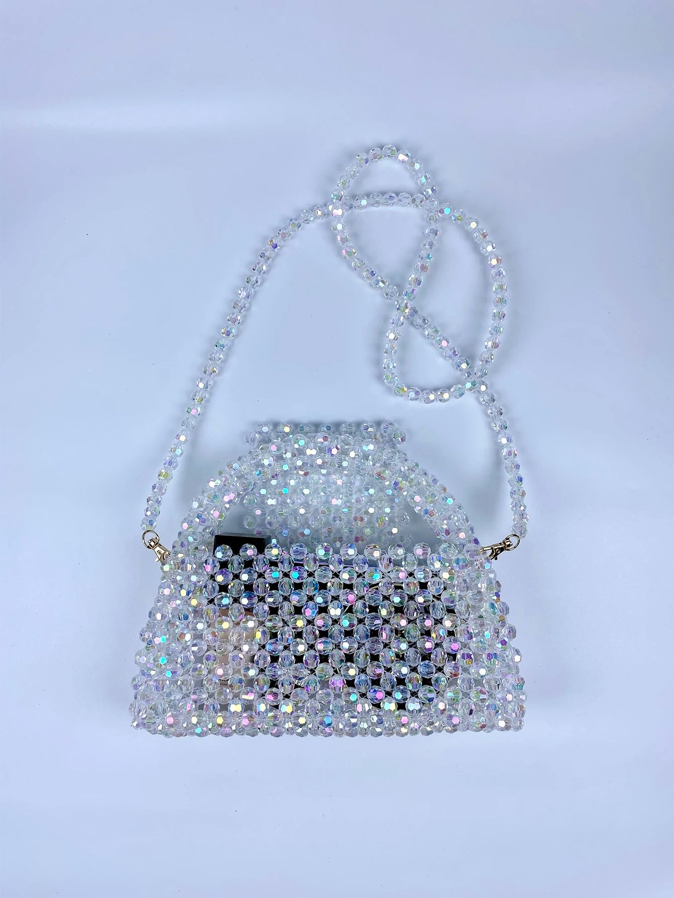 Nathalie - French Casual Celebrity Elegant, High Quality Beaded Crossbody Acrylic Handbag Bag