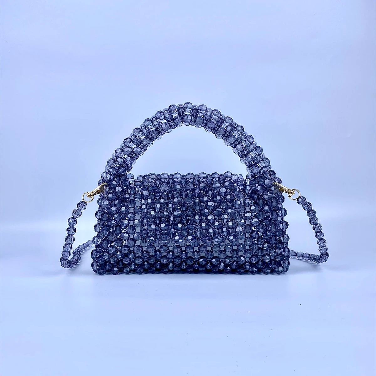 Nathalie - French Casual Celebrity Elegant, High Quality Beaded Crossbody Acrylic Handbag Bag
