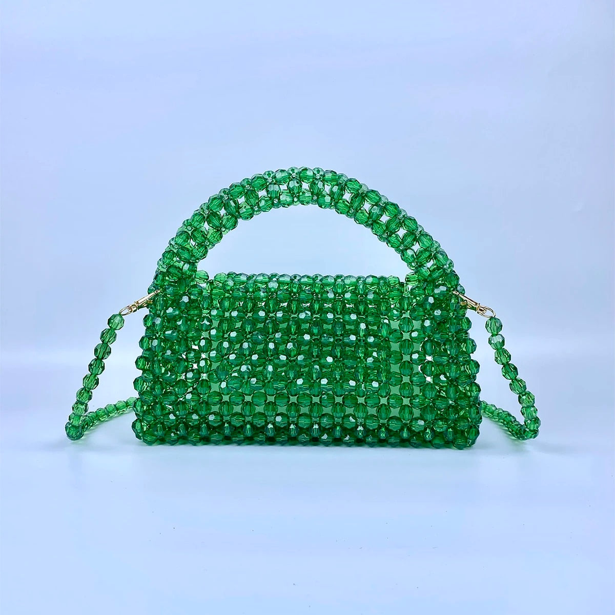 Nathalie - French Casual Celebrity Elegant, High Quality Beaded Crossbody Acrylic Handbag Bag