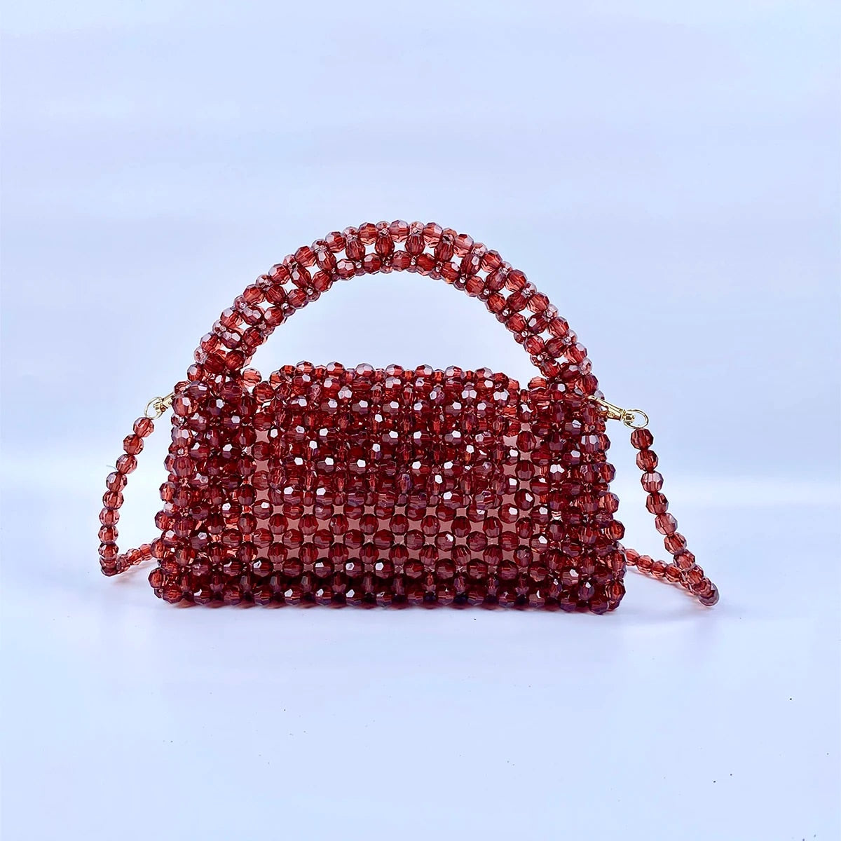 Nathalie - French Casual Celebrity Elegant, High Quality Beaded Crossbody Acrylic Handbag Bag