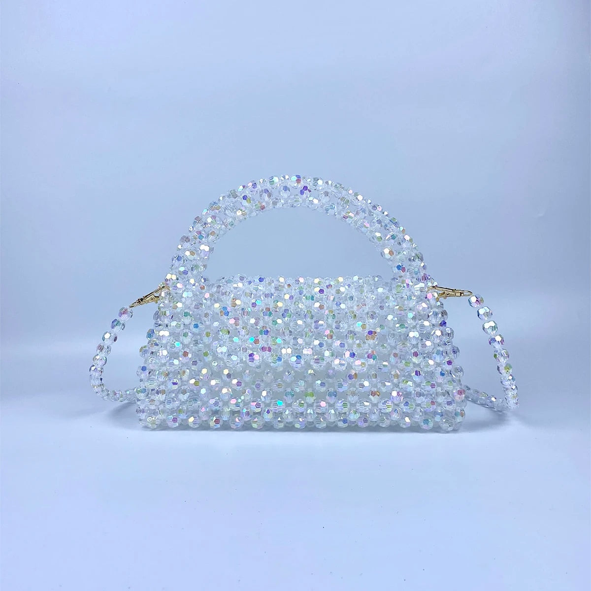 Nathalie - French Casual Celebrity Elegant, High Quality Beaded Crossbody Acrylic Handbag Bag