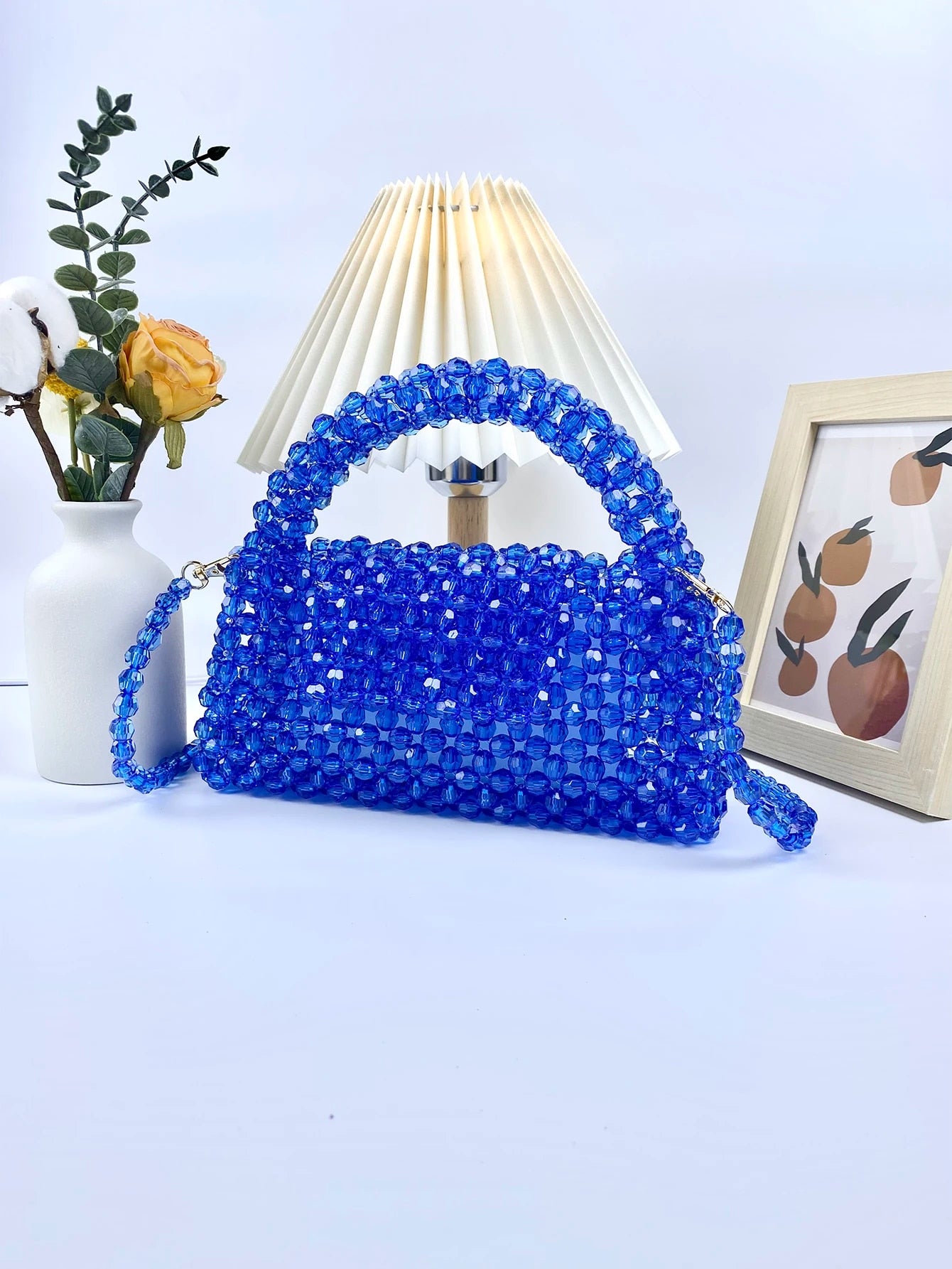 Nathalie - French Casual Celebrity Elegant, High Quality Beaded Crossbody Acrylic Handbag Bag
