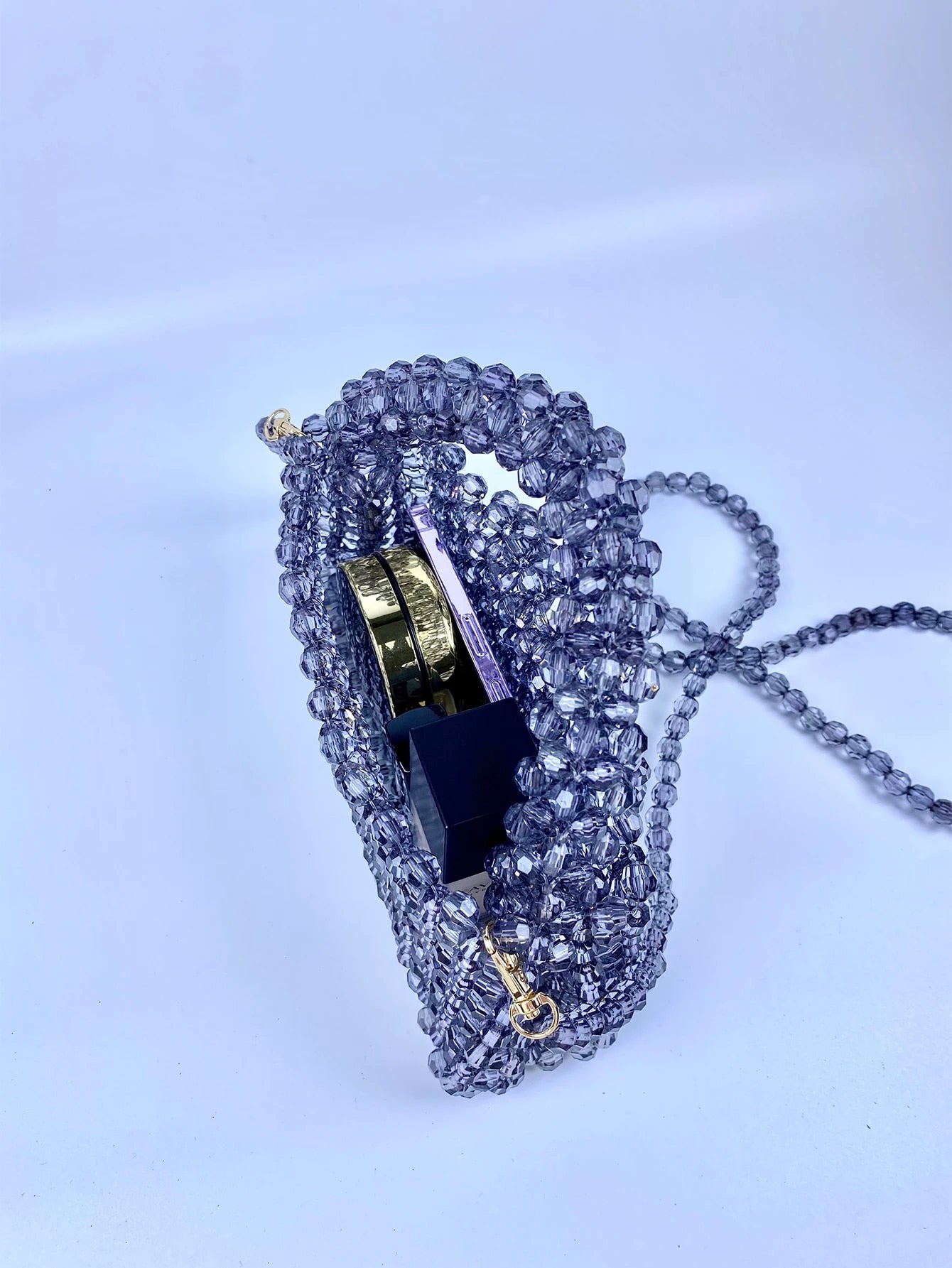 Nathalie - French Casual Celebrity Elegant, High Quality Beaded Crossbody Acrylic Handbag Bag