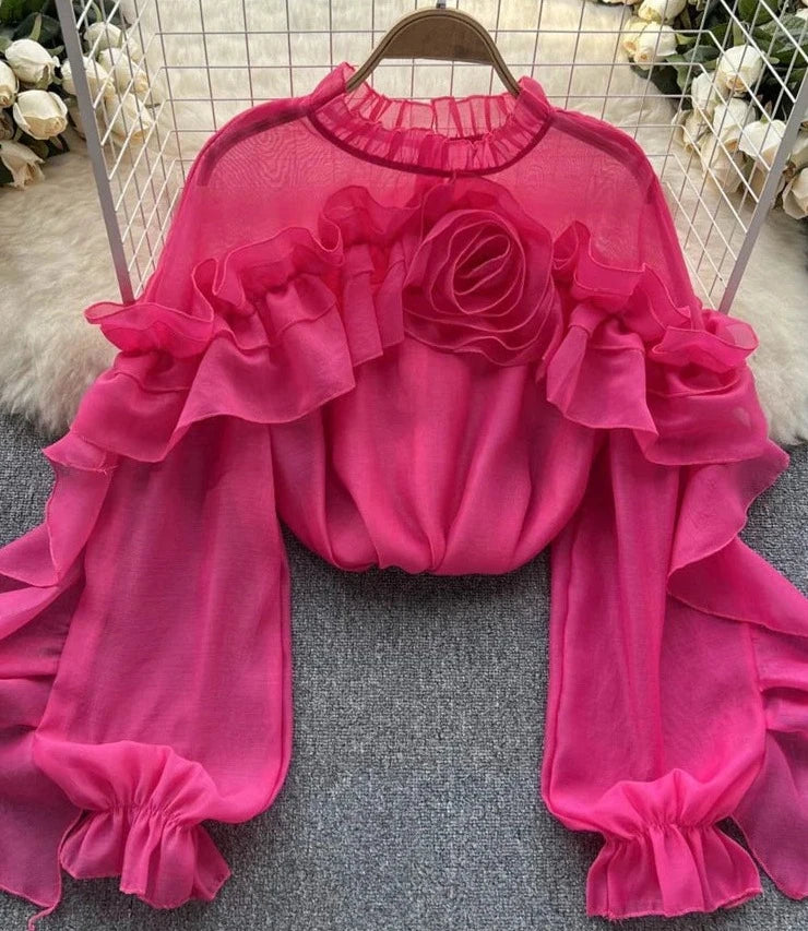 Sakura - Ruffle Chiffon Blouse