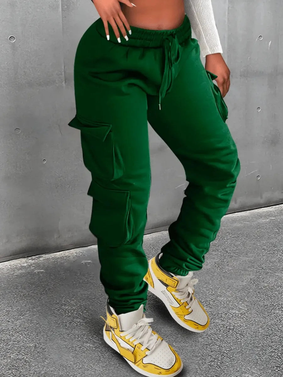 Gone Shopping - Trendy Cargo Drawstring Sweatpants