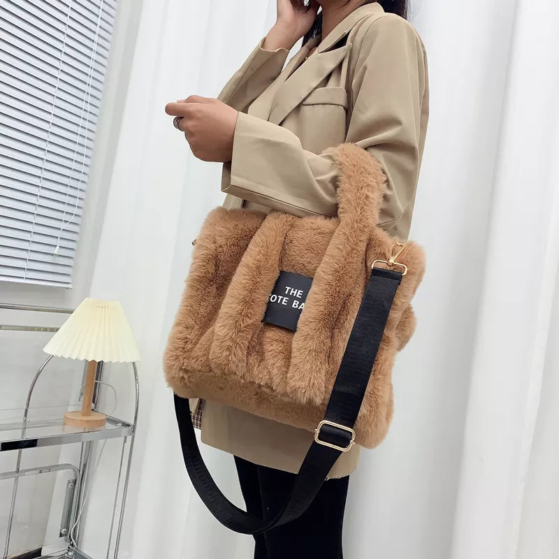 The Tote - Luxury Designer Crossbody Faux Fur Tote Bag for Women