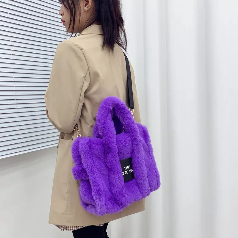 The Tote - Luxury Designer Crossbody Faux Fur Tote Bag for Women