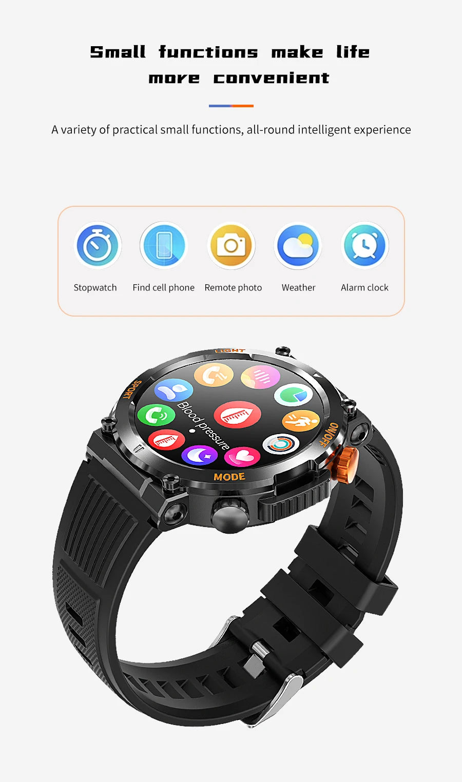 Men's Waterproof Touch Screen Bluetooth Smartwatch