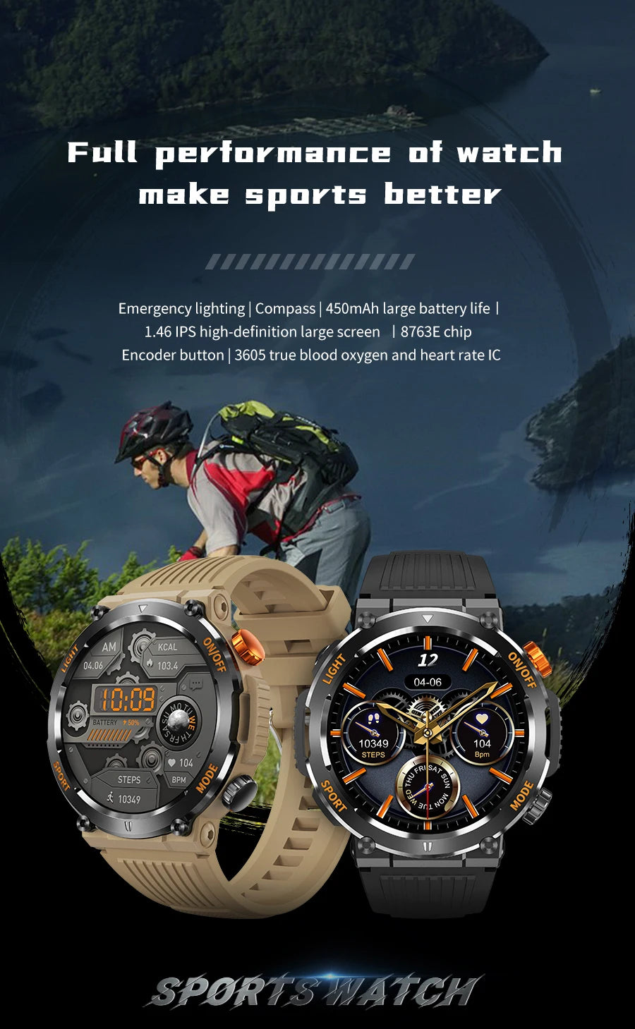 Men's Waterproof Touch Screen Bluetooth Smartwatch