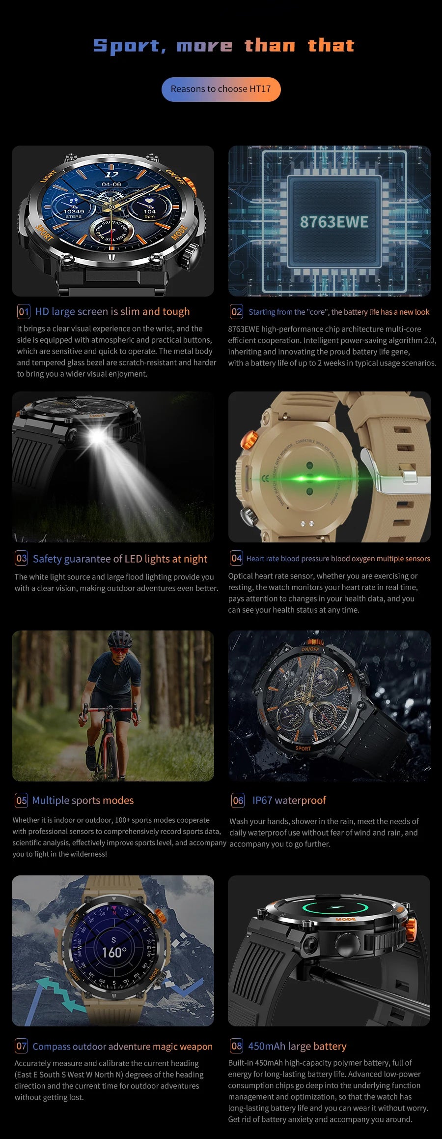 Men's Waterproof Touch Screen Bluetooth Smartwatch