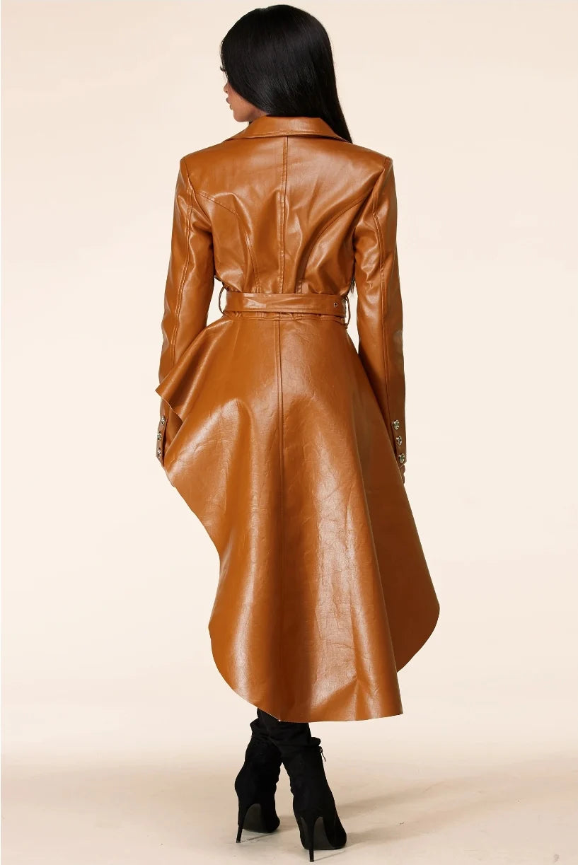 Smooth Operator - PU Leather Trench Coat