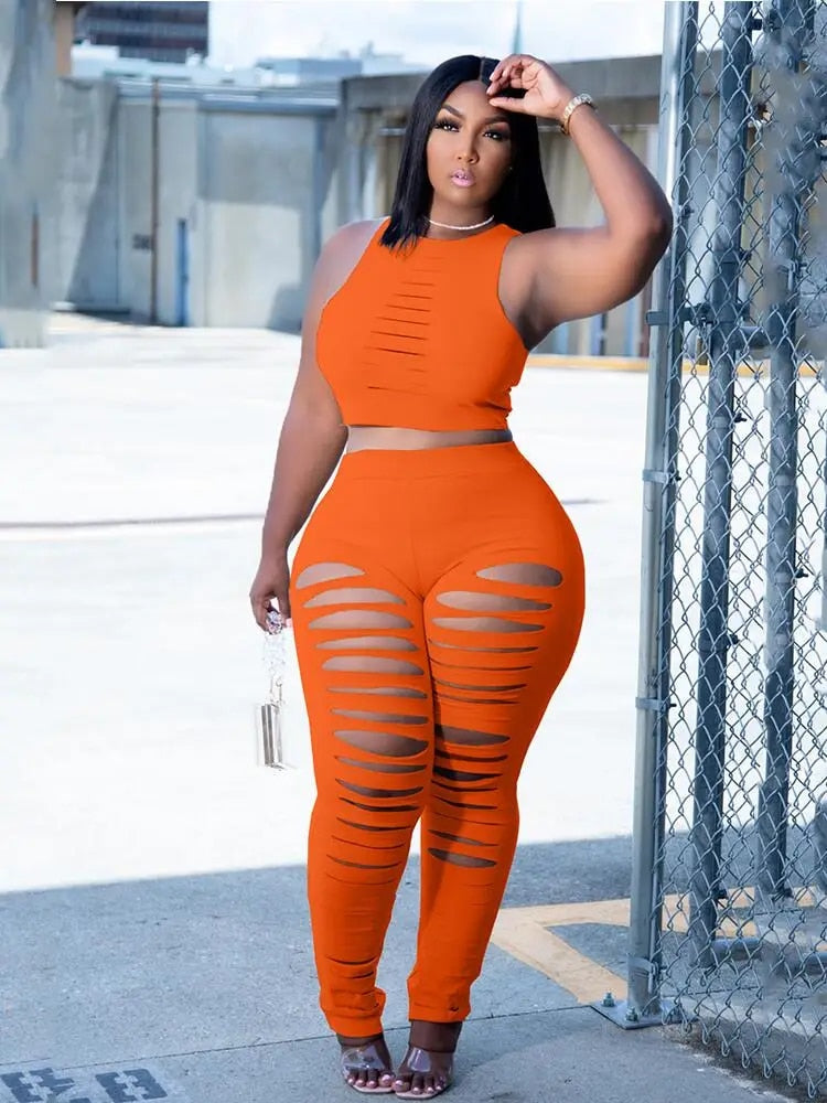 Roxanne - Two-Piece Plus Size Set, Sleeveless  Top