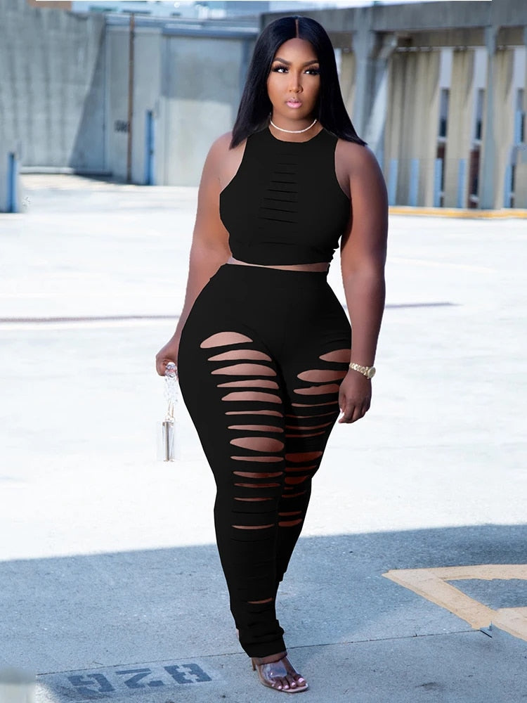 Roxanne - Two-Piece Plus Size Set, Sleeveless  Top