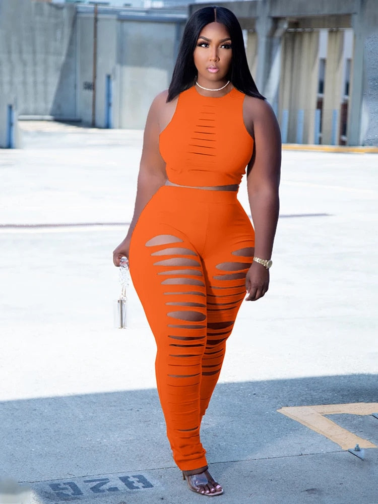 Roxanne - Two-Piece Plus Size Set, Sleeveless  Top