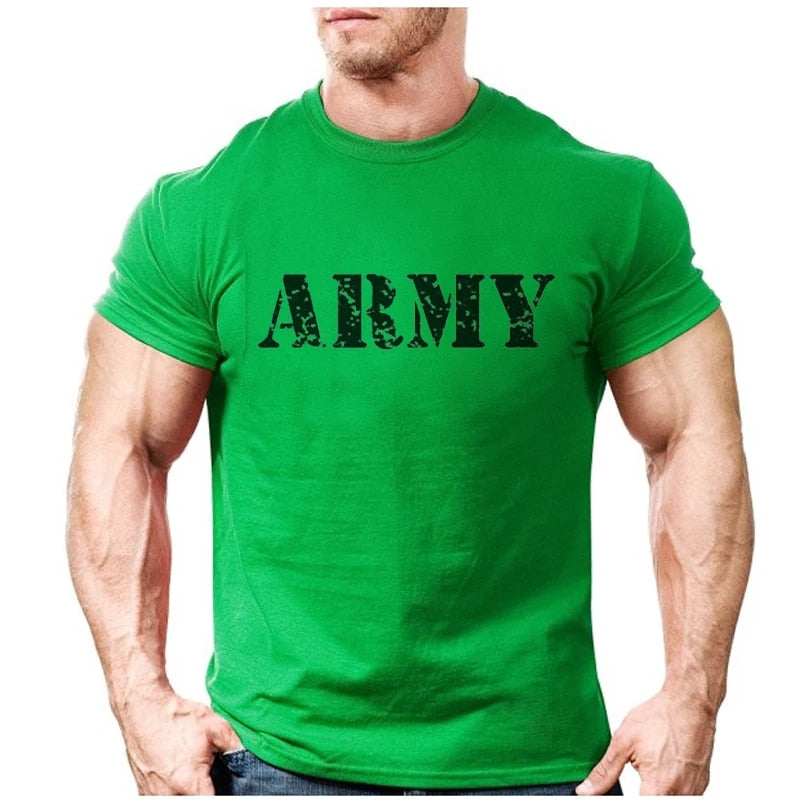 Trendy Fashion ARMY Letter Logo Printed T-Shirt