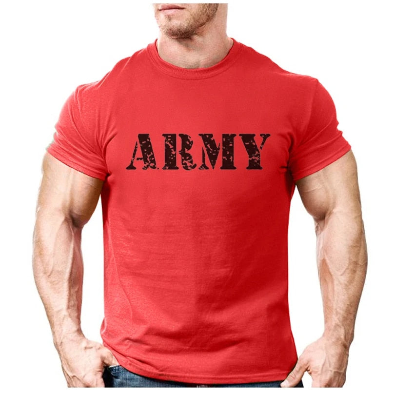 Trendy Fashion ARMY Letter Logo Printed T-Shirt