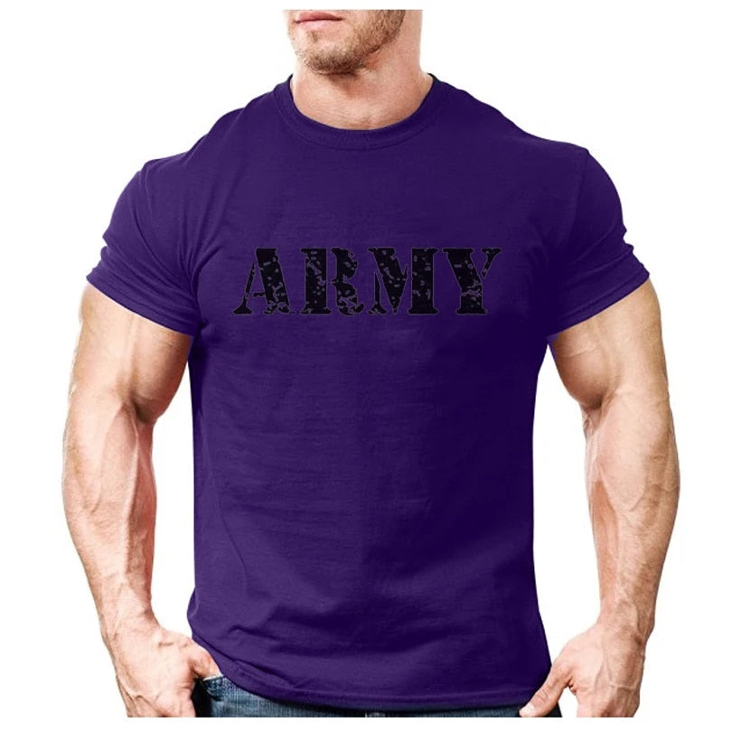 Trendy Fashion ARMY Letter Logo Printed T-Shirt