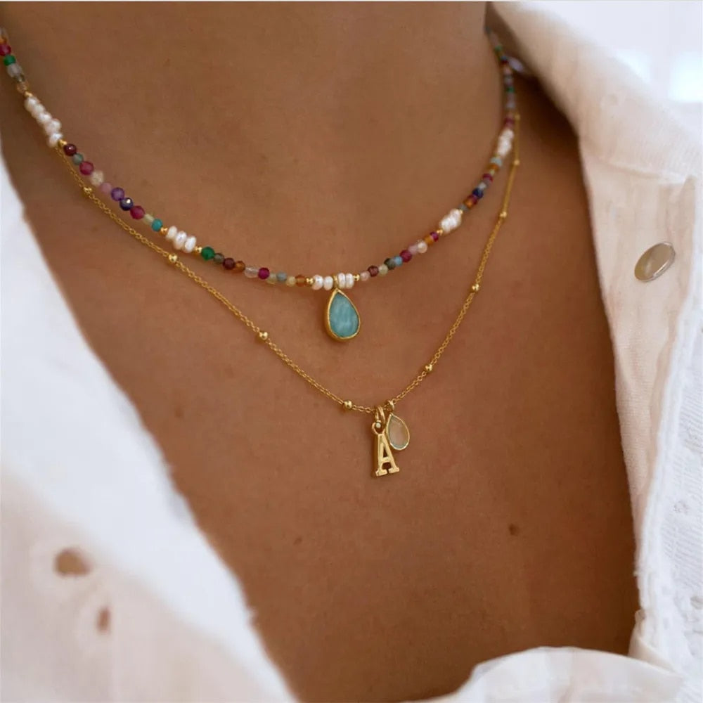 Arlo - Multilayer Boho Colorful Bead Chain Necklace