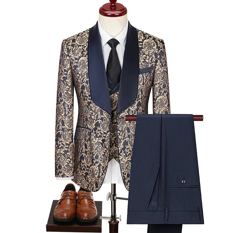 J.R.'s Revenge - High-End Men's Three-Piece Jacquard Suit