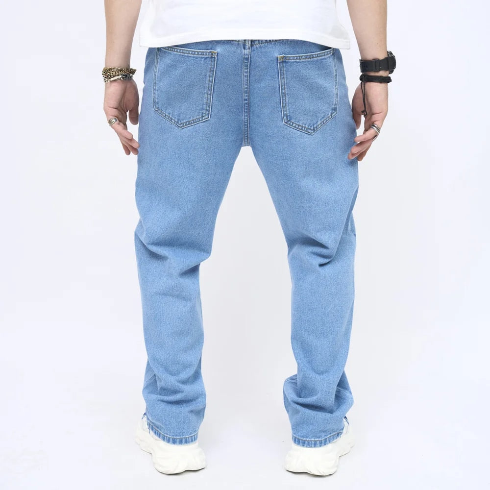 Men's Butterfly Embroidery Stylish Loose Straight-leg Jeans