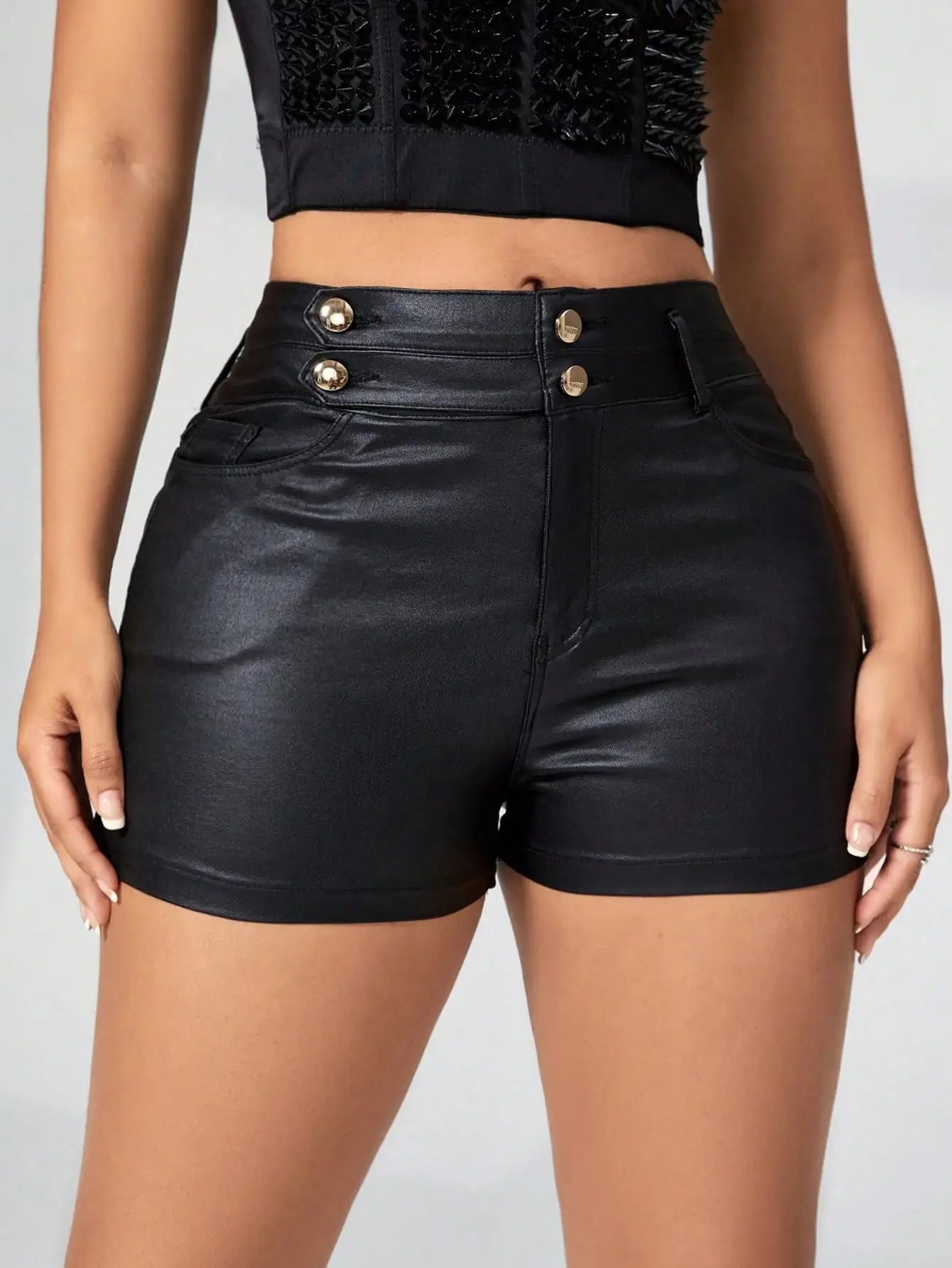 All Seasons - Women's Sexy Stretch PU Leather Shorts