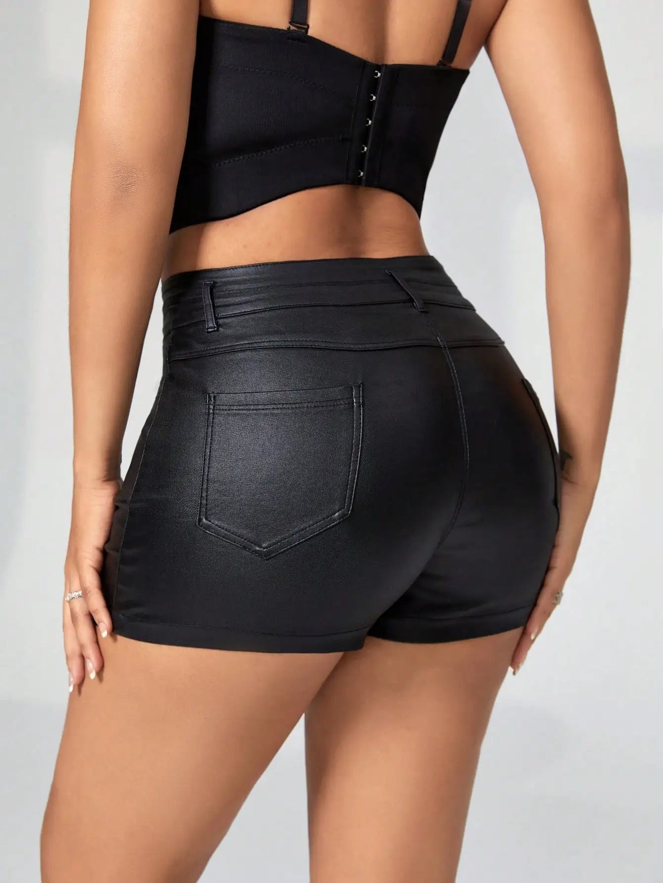 All Seasons - Women's Sexy Stretch PU Leather Shorts