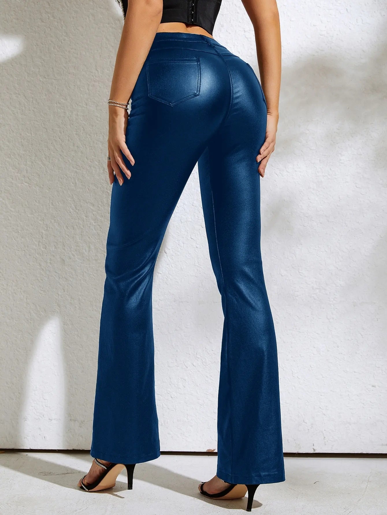 Azul - Women Trendy Elegant PU Leather pants