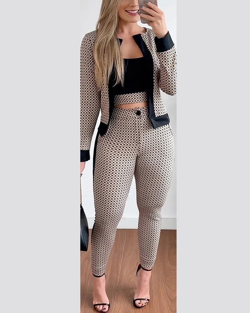 Going Uptown - Three-Piece Printed Pants Set