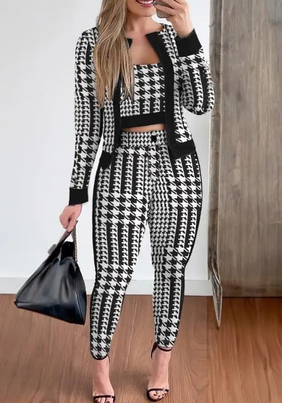 Going Uptown - Three-Piece Printed Pants Set