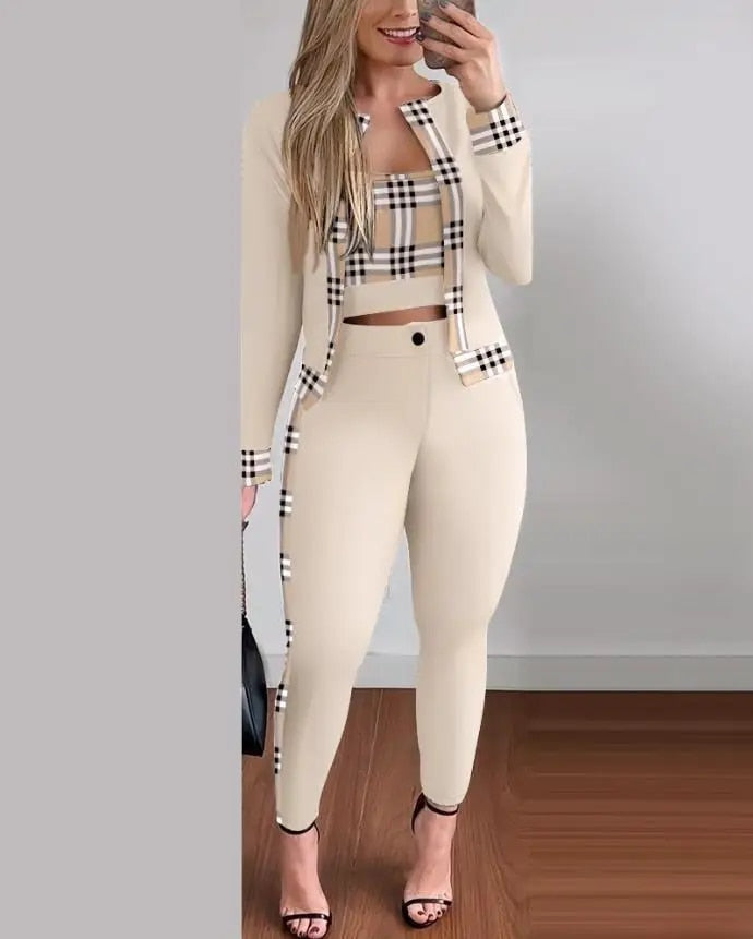 Going Uptown - Three-Piece Printed Pants Set