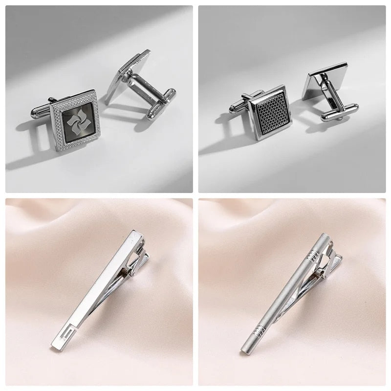 Four Cufflinks Tie Clips Sets