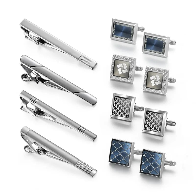 Four Cufflinks Tie Clips Sets