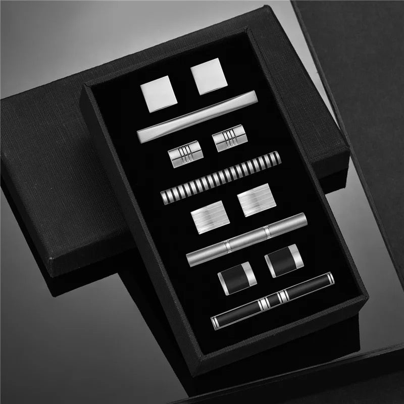 Four Cufflinks Tie Clips Sets