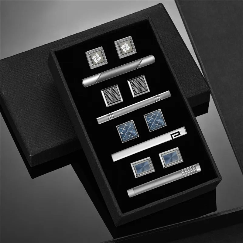 Four Cufflinks Tie Clips Sets