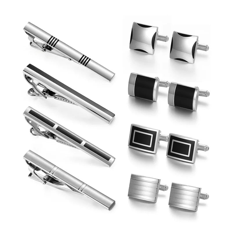 Four Cufflinks Tie Clips Sets